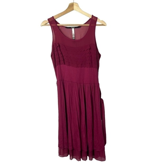 Kensie Maroon Red Fit & Flare Knee Length Dress M - Picture 1 of 5
